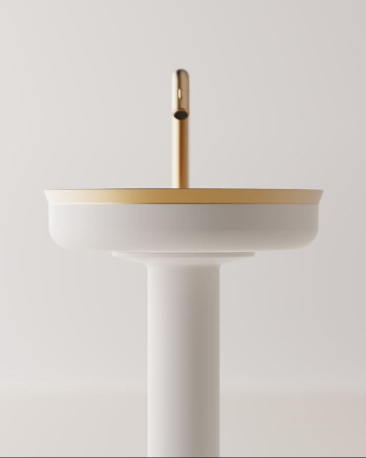 Undici Inox pedestal sink