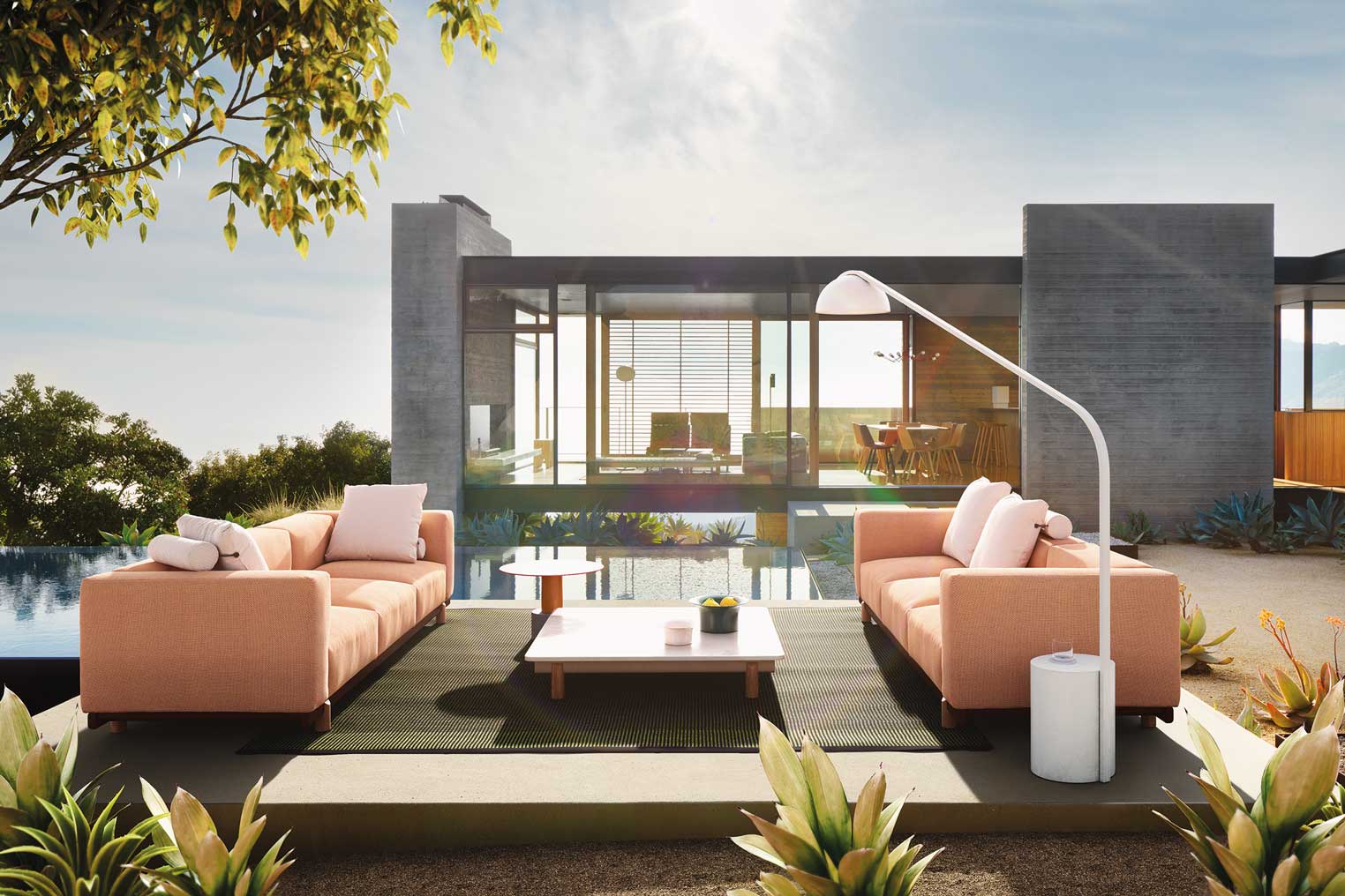 Sofá de 2 plazas Molo | Pie de teca | Estructura aluminio 05C