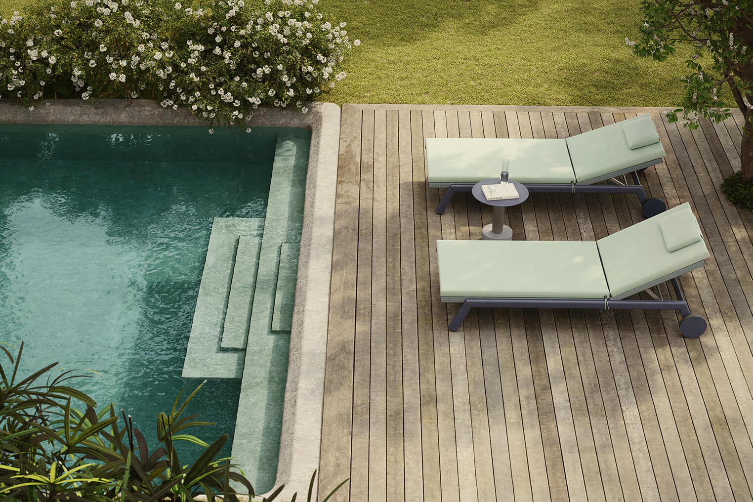 Molo Lounger with Wheels | Frame 01C | 547 Urchin Parallels