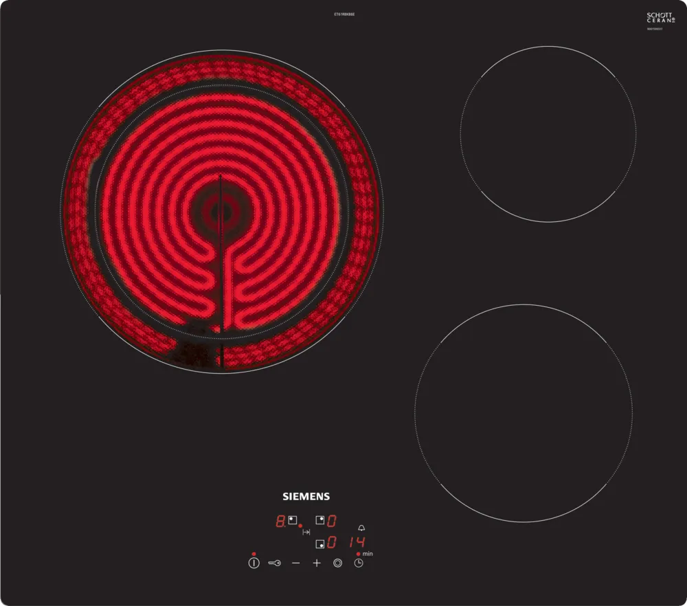 60 cm Black ceramic hob without profiles