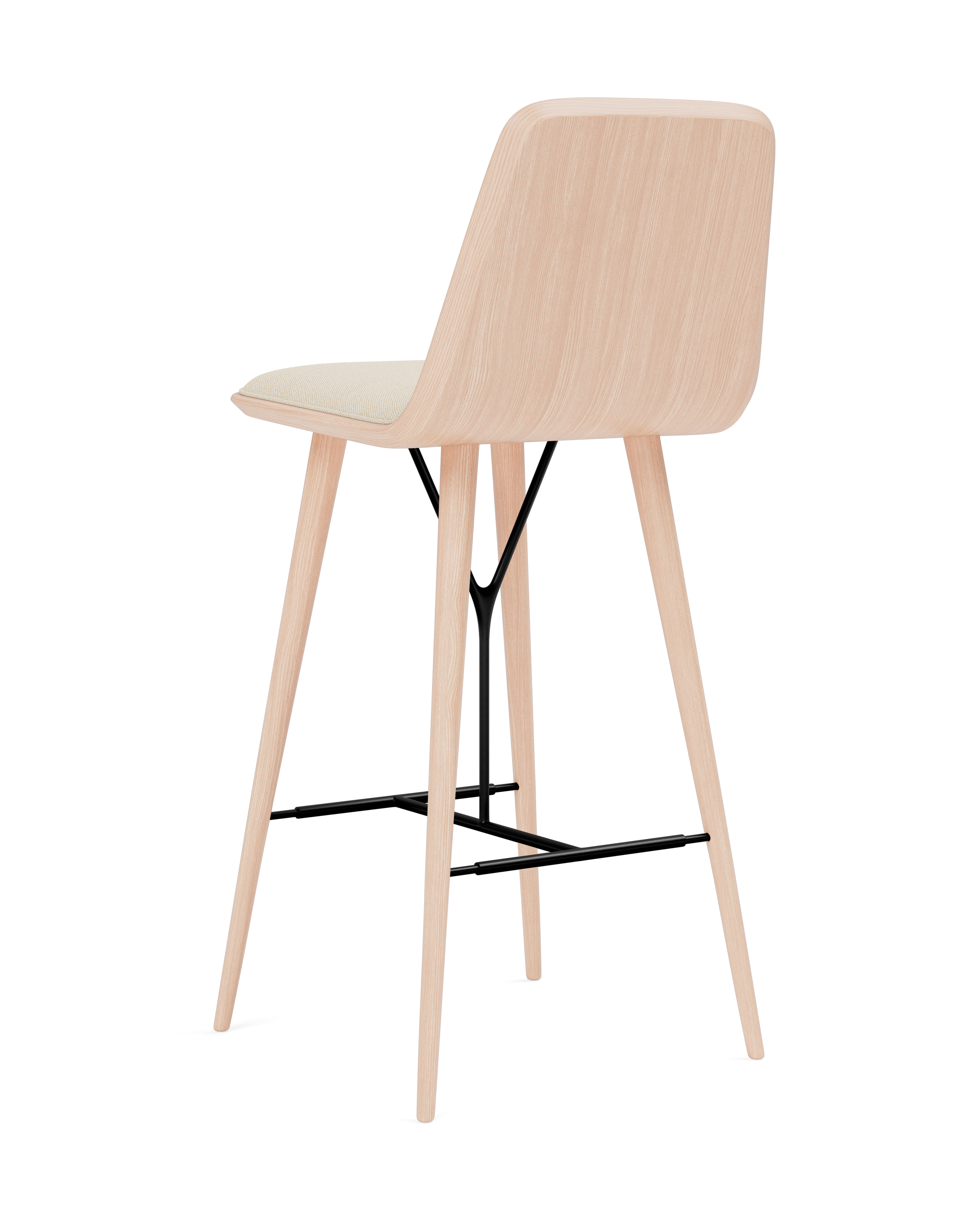 Taburete de barra Spine con base de madera