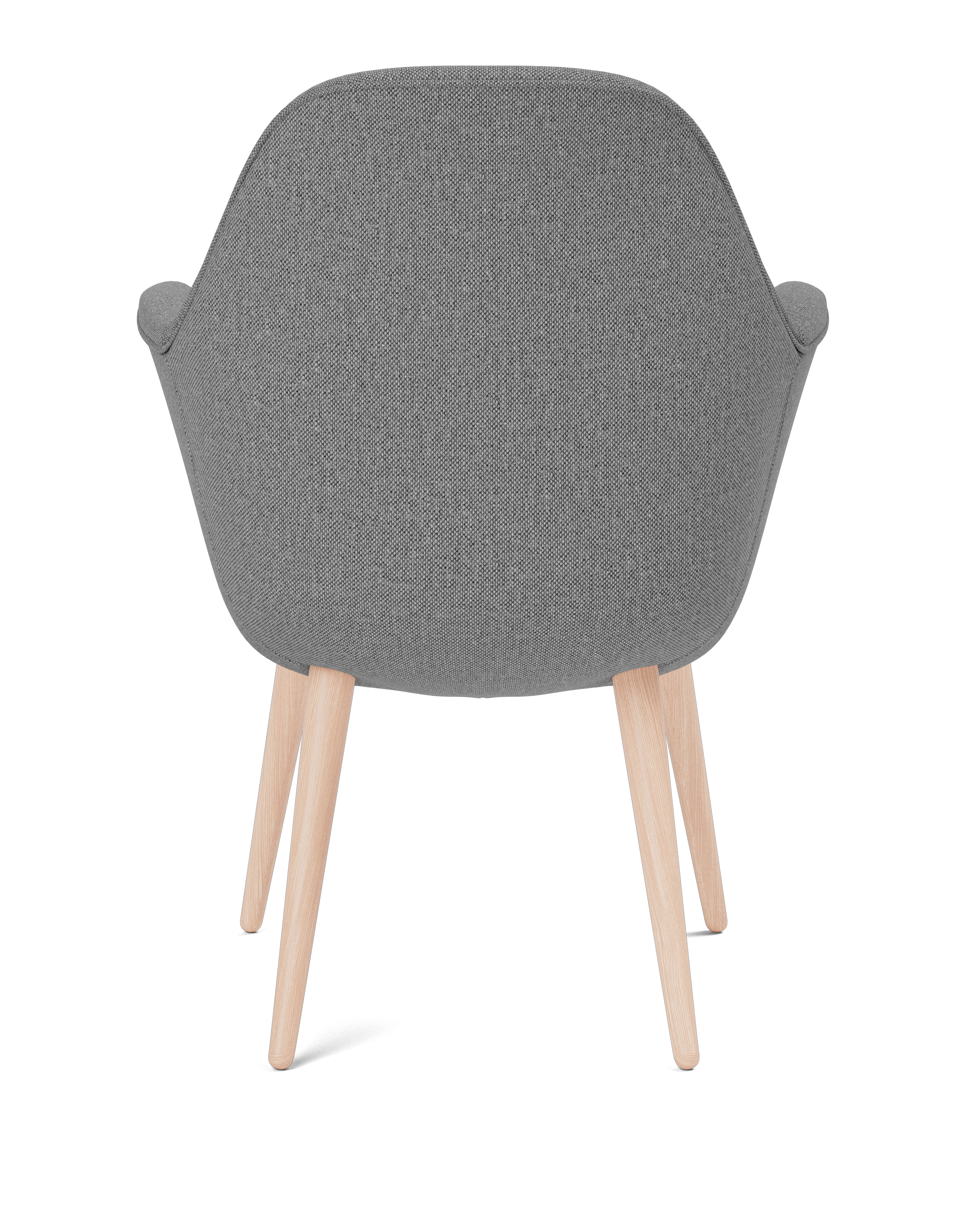 Swoon armchair with wooden base and arms