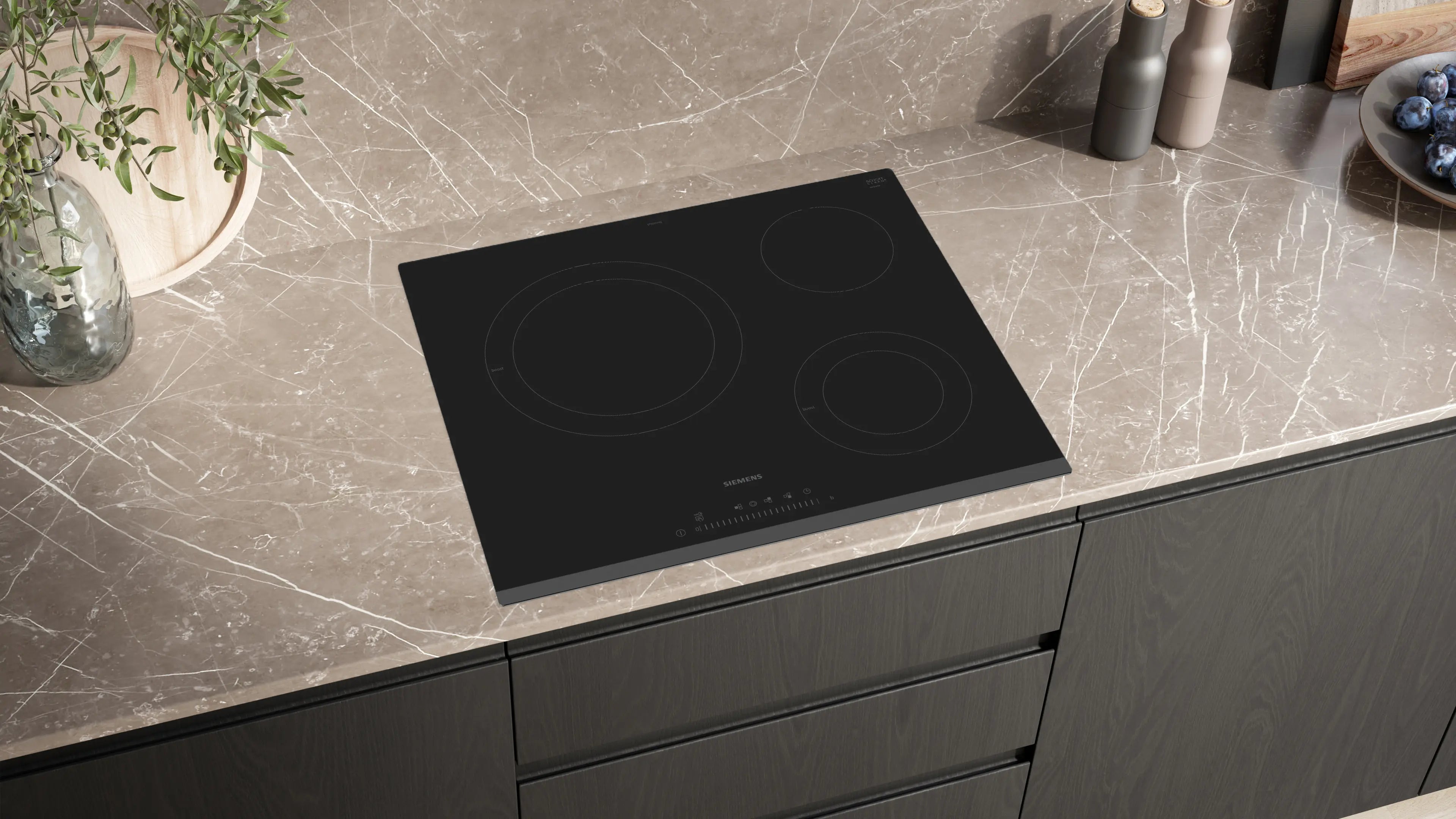 60 cm Black ceramic hob without profiles