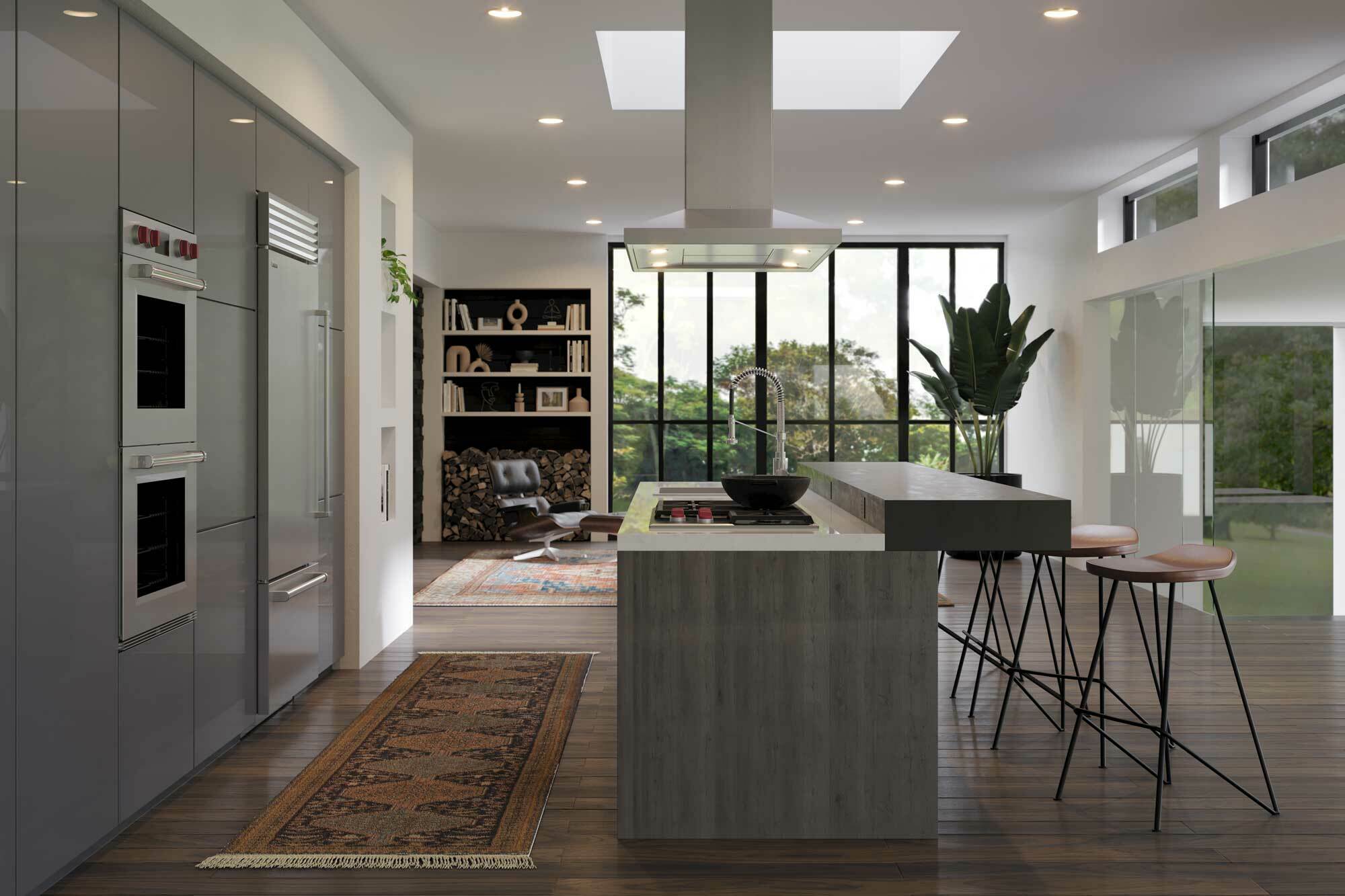 Frigorífico-congelador empotrado Sub-Zero con tirador pro