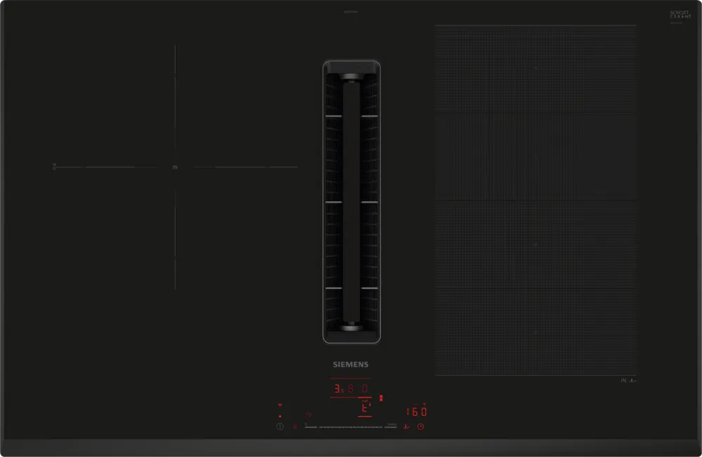 Induction hob with integrated extractor 80 cm without profiles