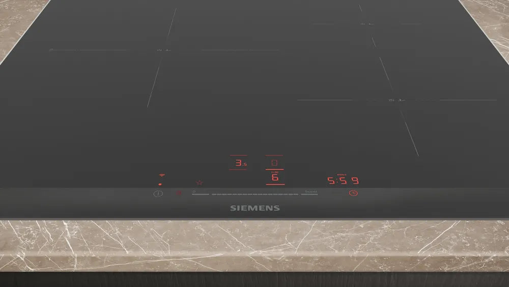 60 cm induction hob in black, with profiles