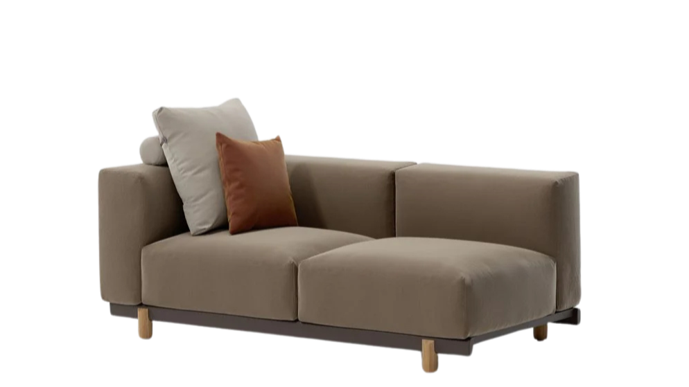 Molo 2-Seater Left-Hand Corner Outdoor Sofa | Teak Base | Aluminum Frame 01C