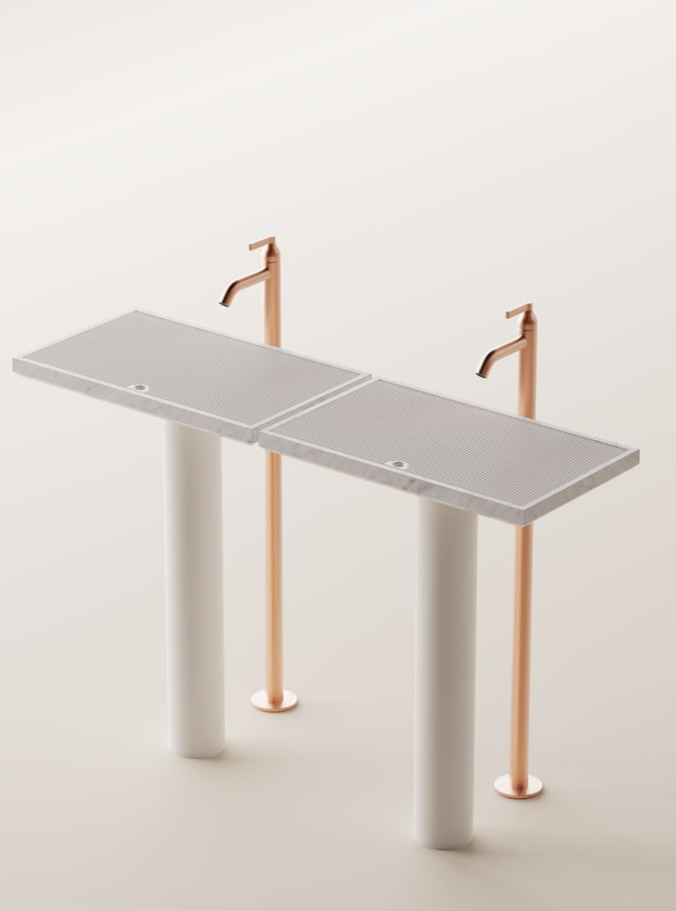 Ell Grid Totem Washbasin