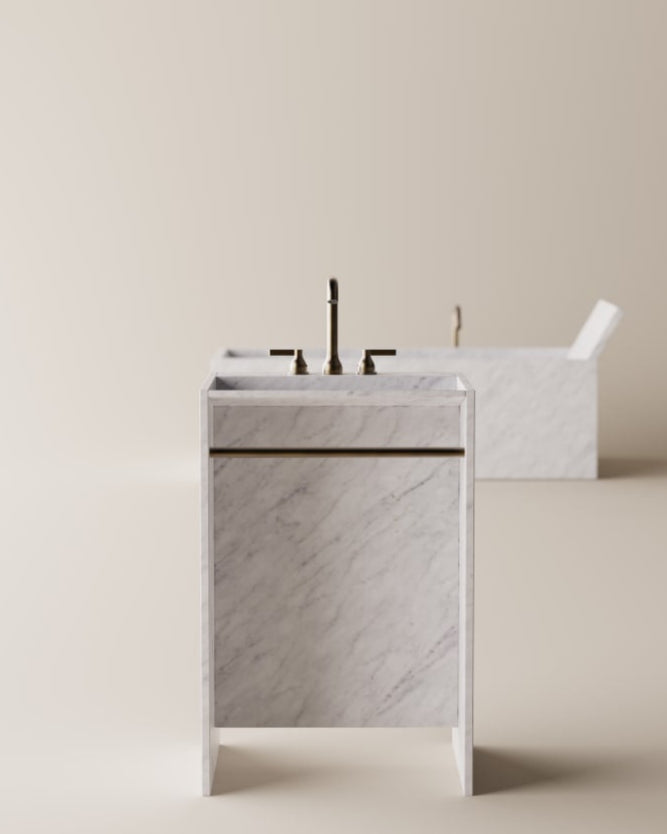 Face à Face totem sink with towel rail