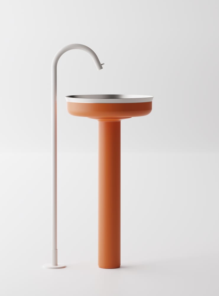 Undici Inox pedestal sink