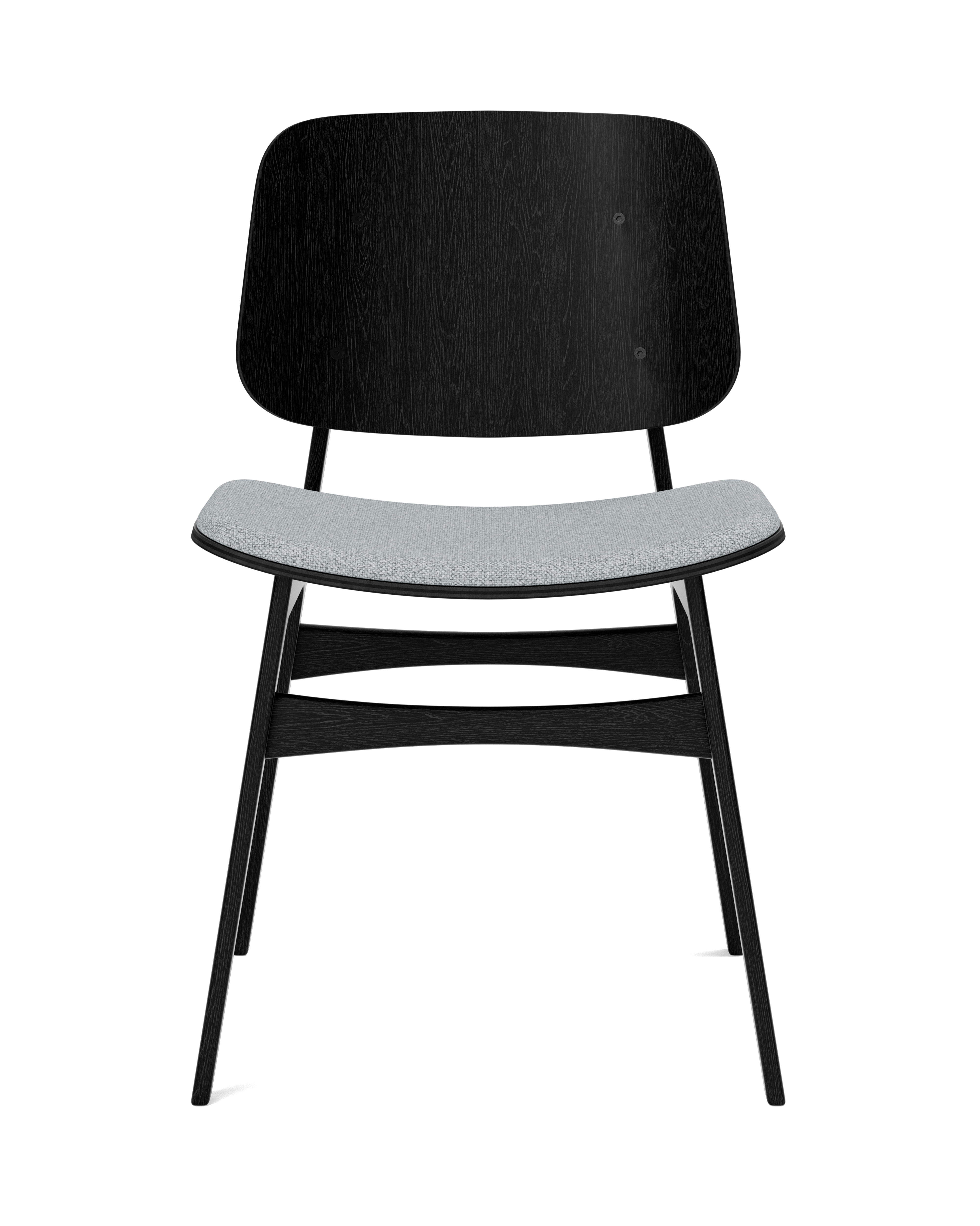 Silla de comedor Søborg con base de madera y asiento tapizado