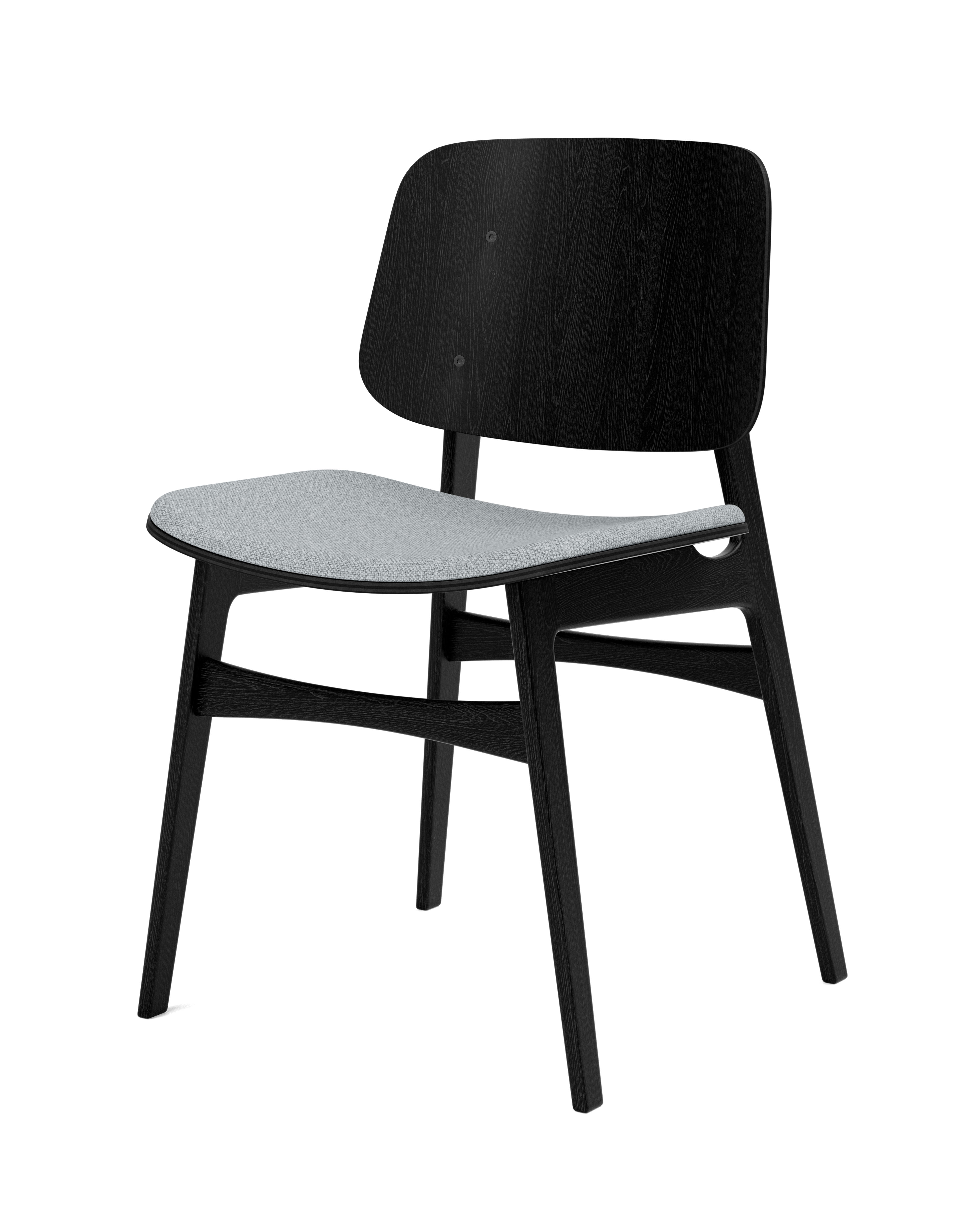 Silla de comedor Søborg con base de madera y asiento tapizado