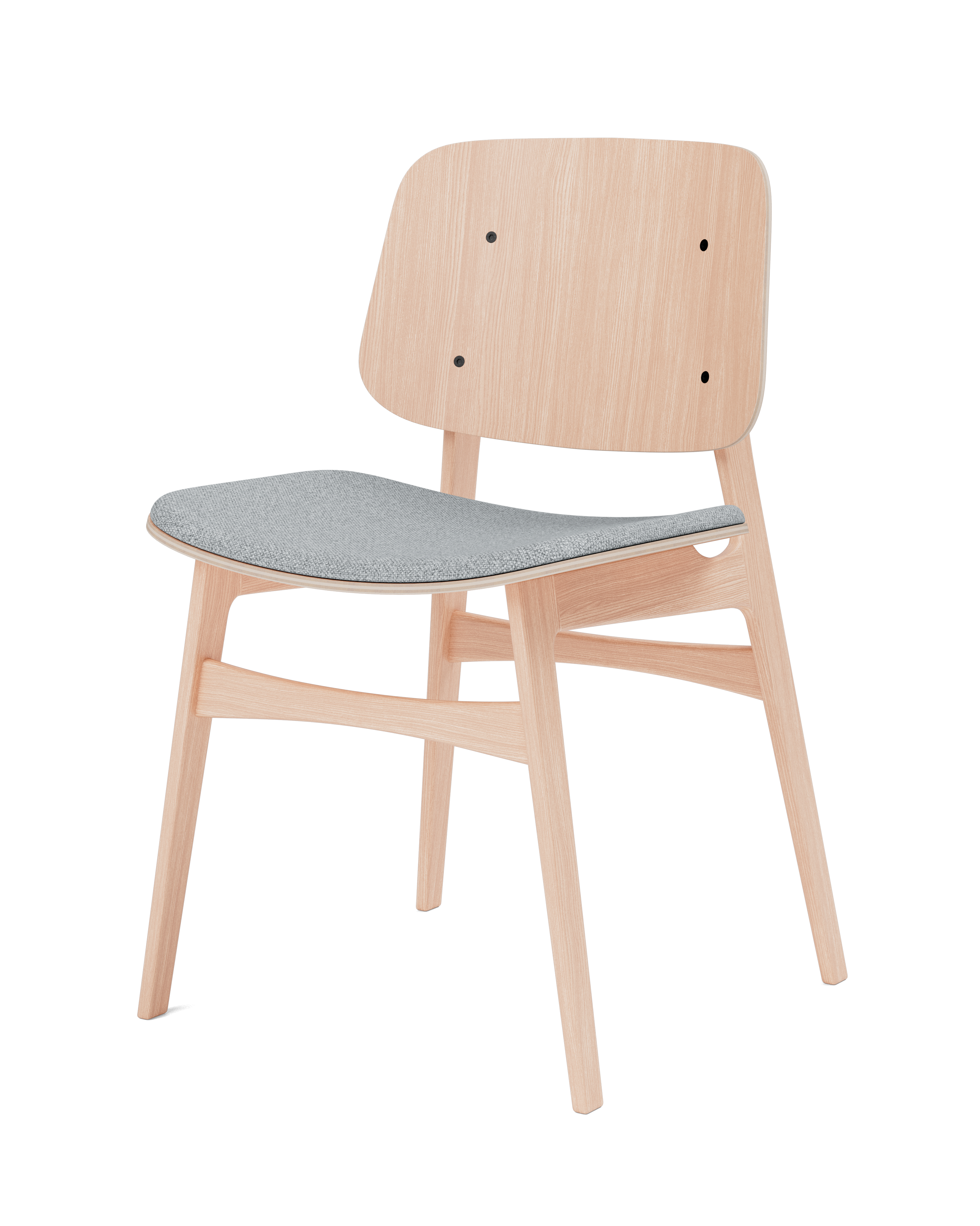 Silla de comedor Søborg con base de madera y asiento tapizado
