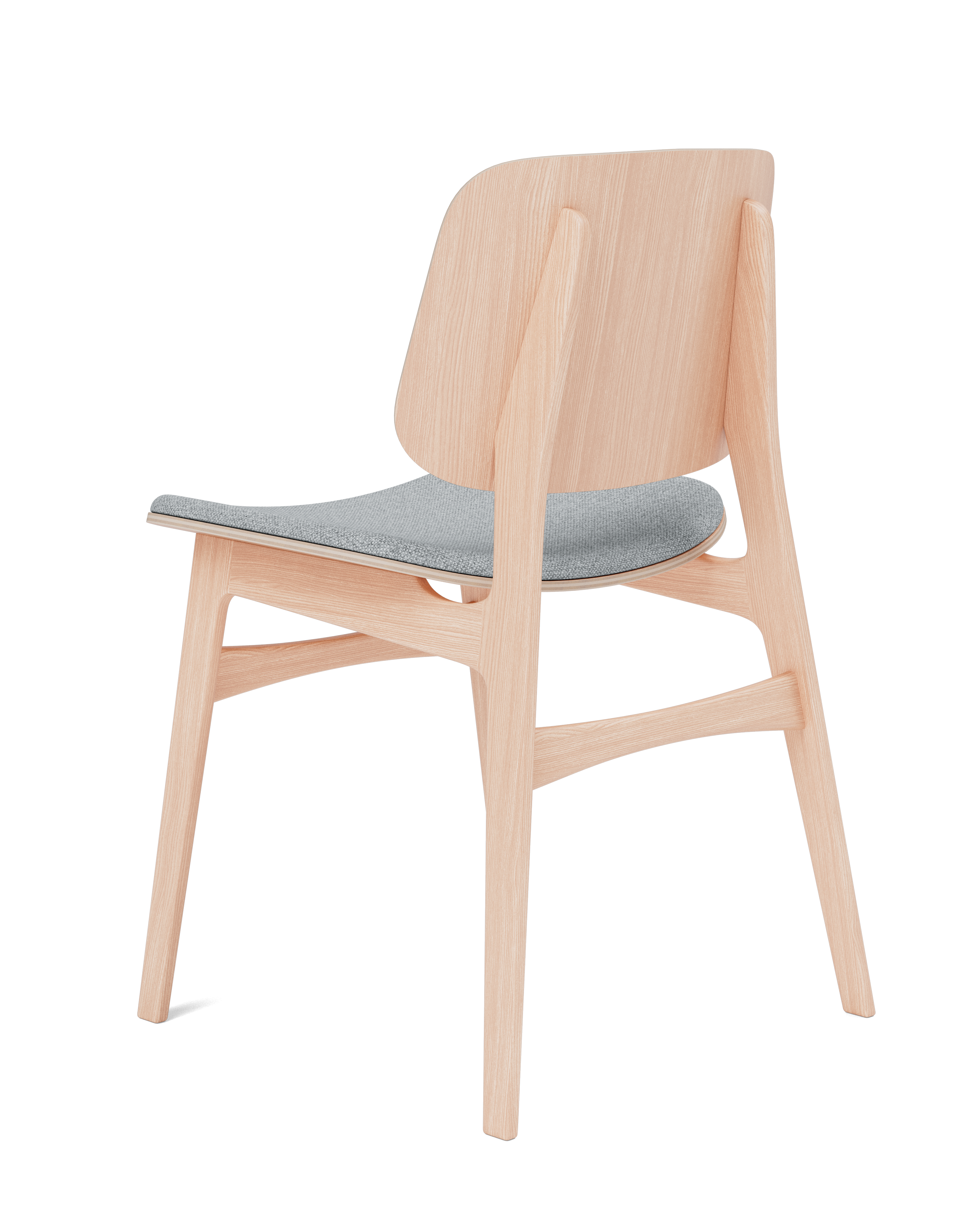 Silla de comedor Søborg con base de madera y asiento tapizado