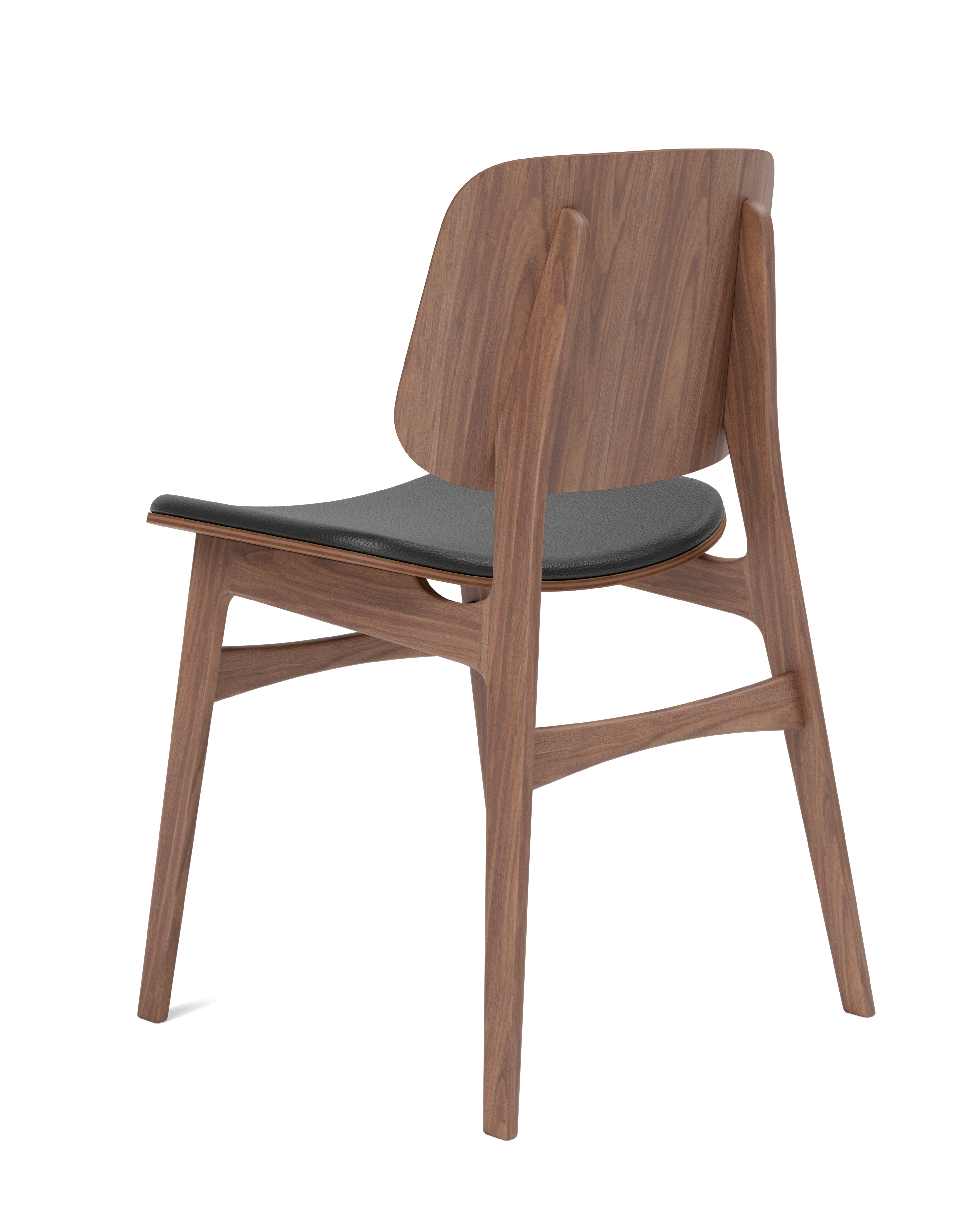 Silla de comedor Søborg con base de madera y asiento tapizado