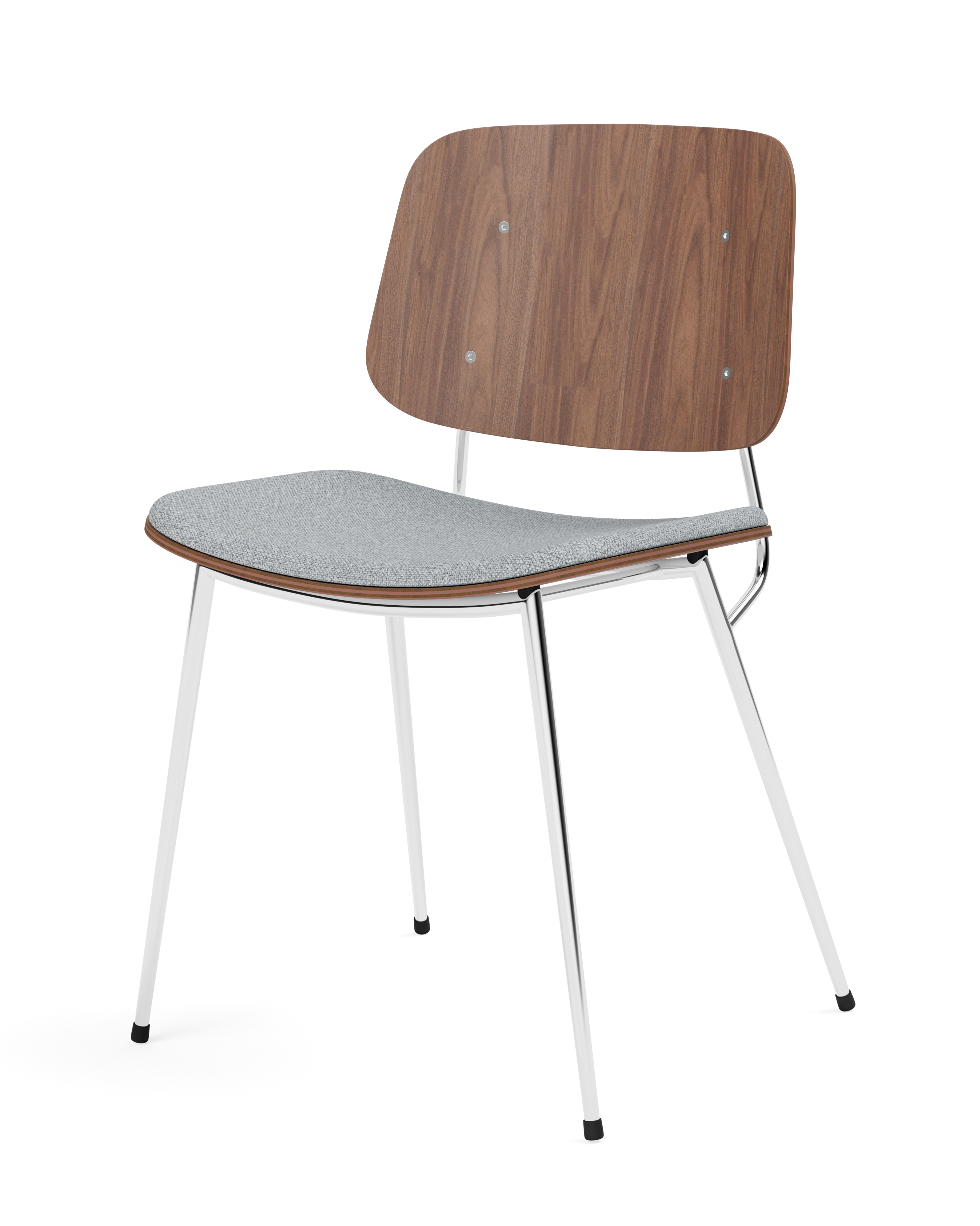 Søborg dining chair, metal base, with upholstered seat