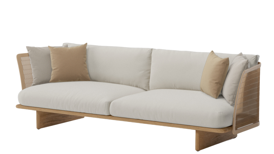 Mesh 3-seater sofa | 12C frame | T01 teak base
