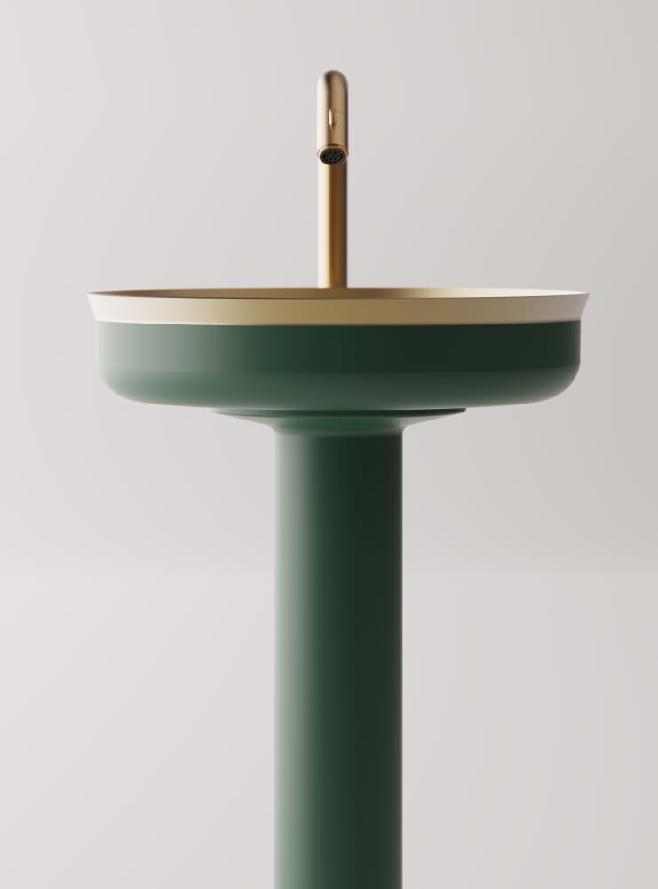 Undici Inox pedestal sink