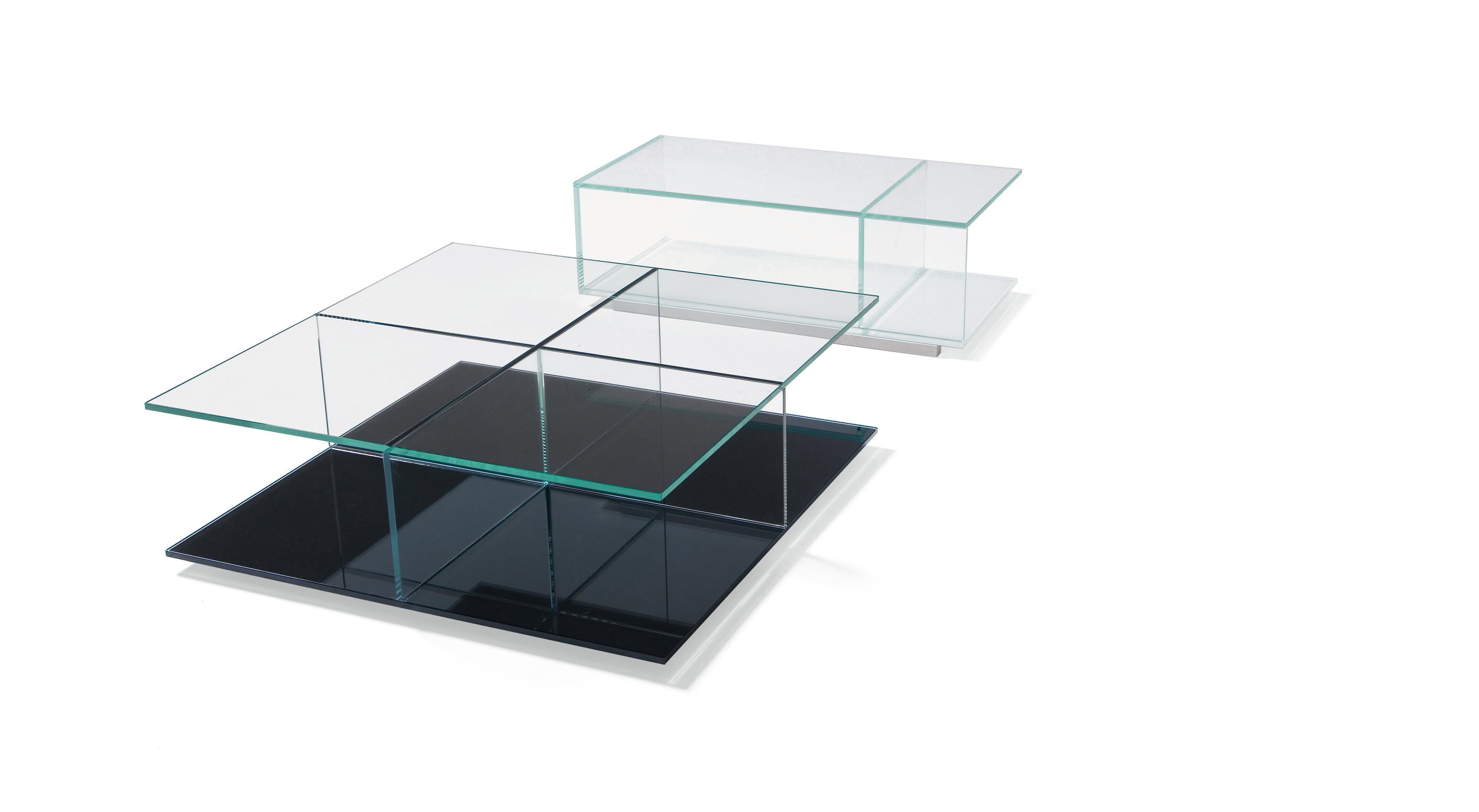 Mex coffee table with smoked tempered glass