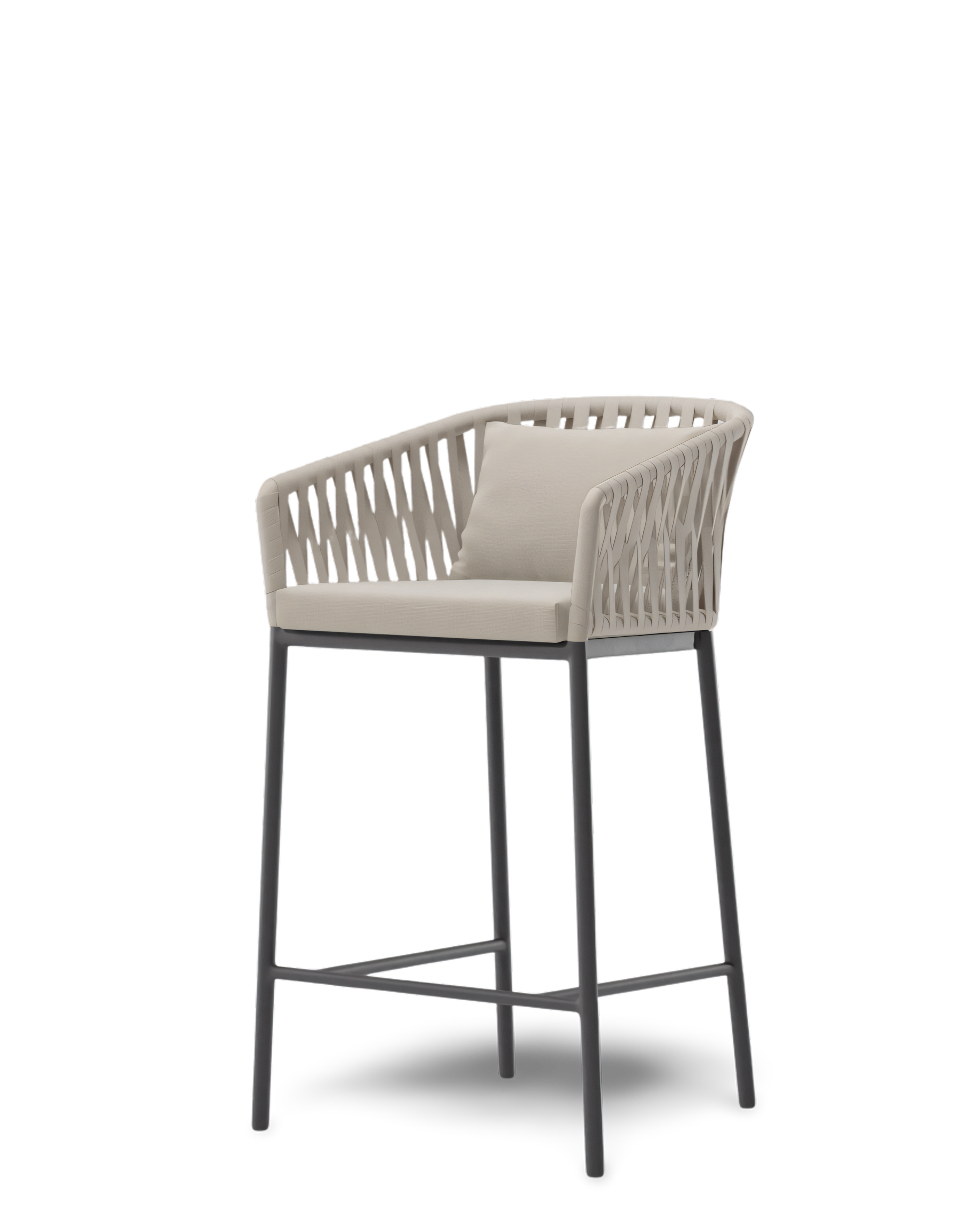 Taburete bajo de bar Bitta Bela Rope | Pies 01C | Cuerda Z05