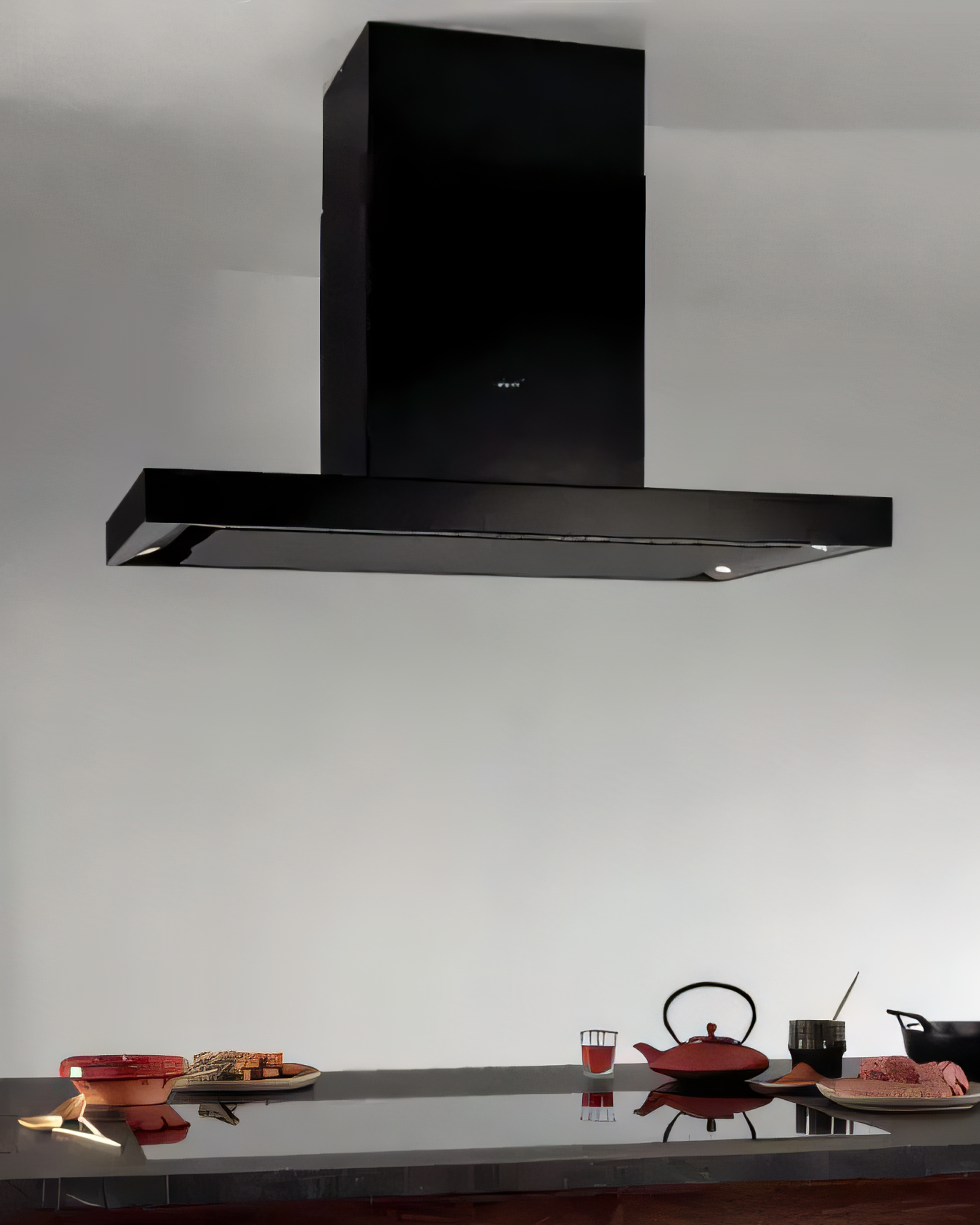 Campana de isla Novy Flatline 7642 de 90 cm | Mineral Black