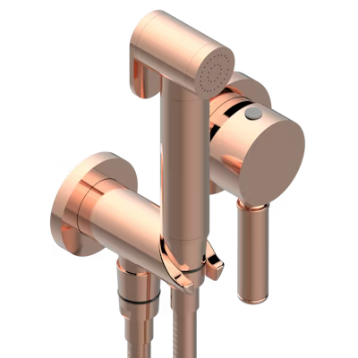 Parte externa del conjunto higiénico con mezclador Estrela con manetas