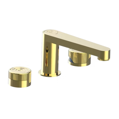 Grifo mezclador de lavabo de 3 orificios con desagüe Zoom