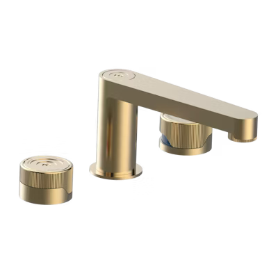 Grifo mezclador de lavabo de 3 orificios con desagüe Zoom