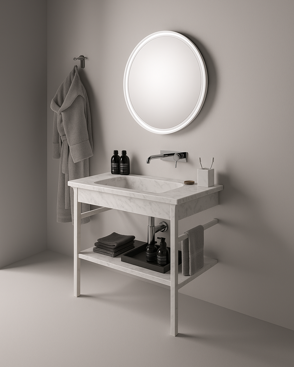 Novecento XL wall-hung washbasin without tap hole