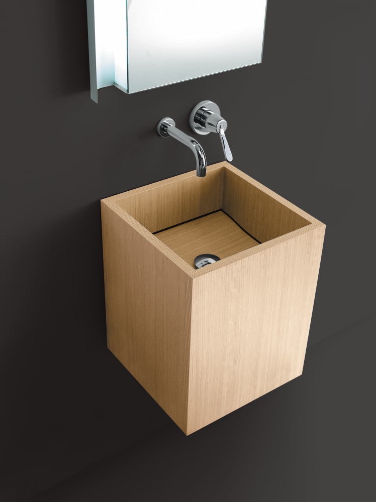 Cube wall-mounted washbasin