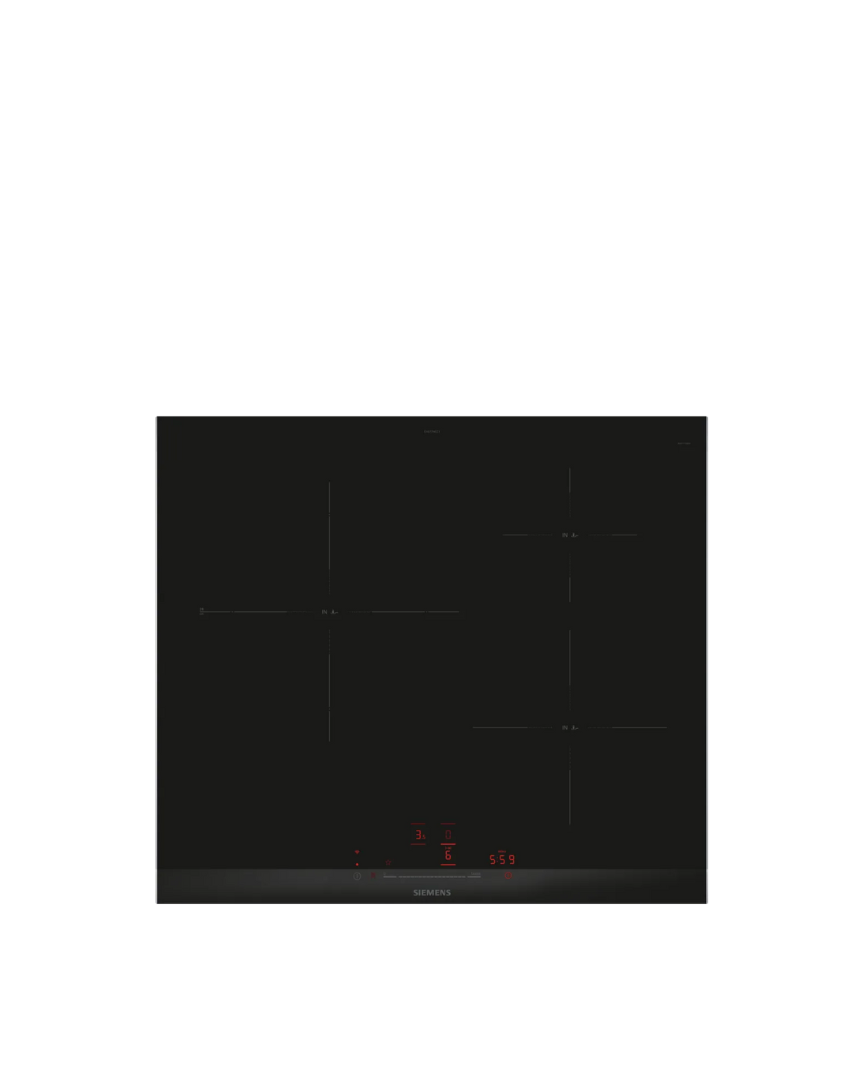 60 cm induction hob in black, with profiles