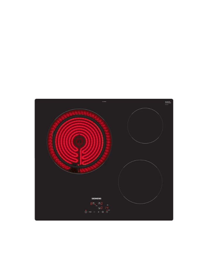 60 cm Black ceramic hob without profiles