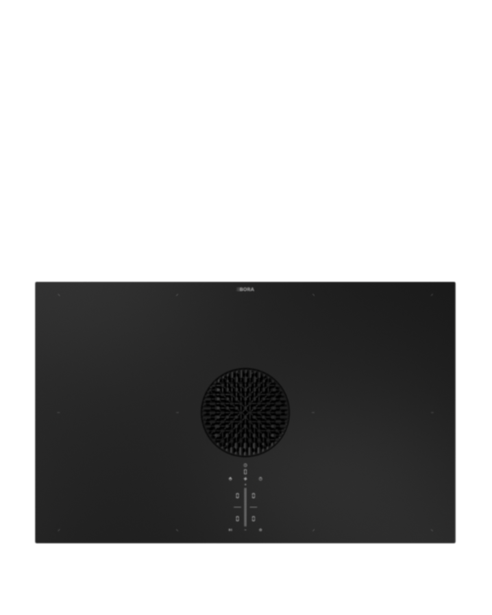 X Pure rough surface induction hob with integrated cooktop extractor