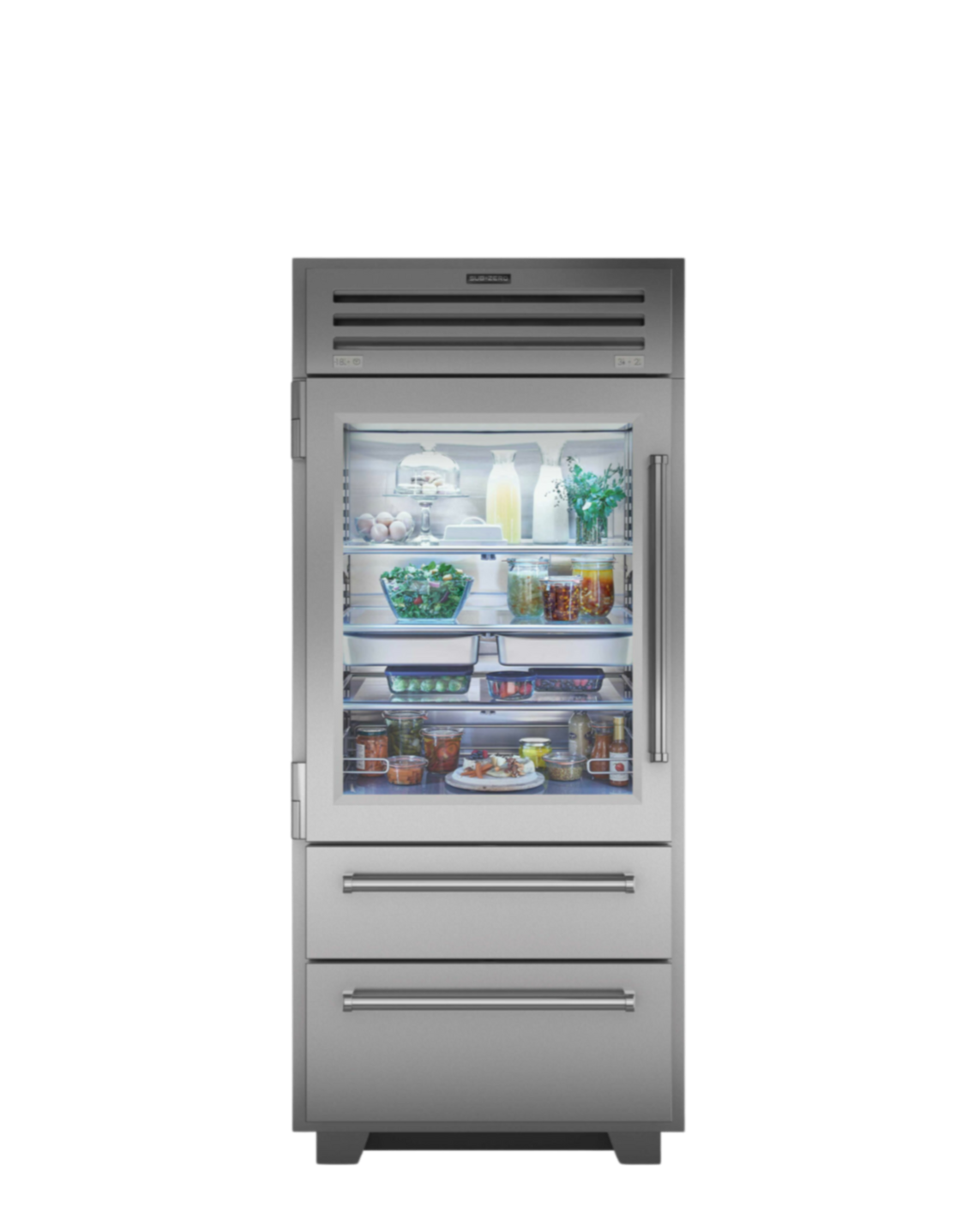 Refrigerator with 914mm Freezer Drawer with Glass Door Pro