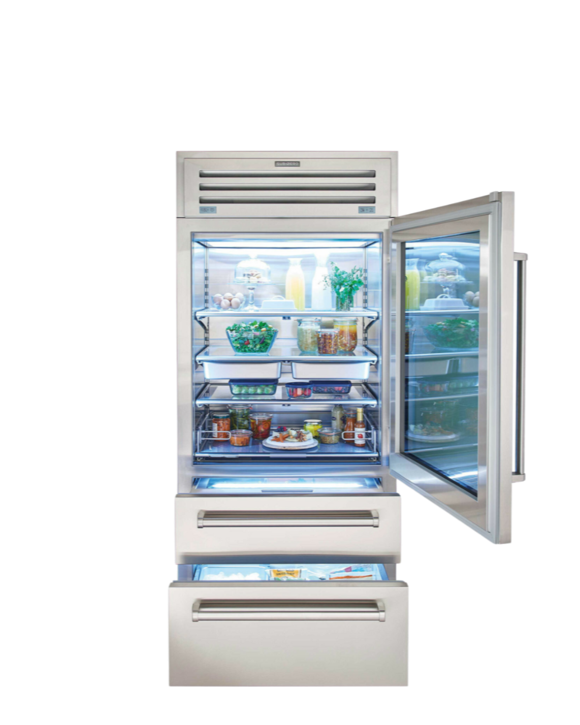 Refrigerator with 914mm Freezer Drawer with Glass Door Pro