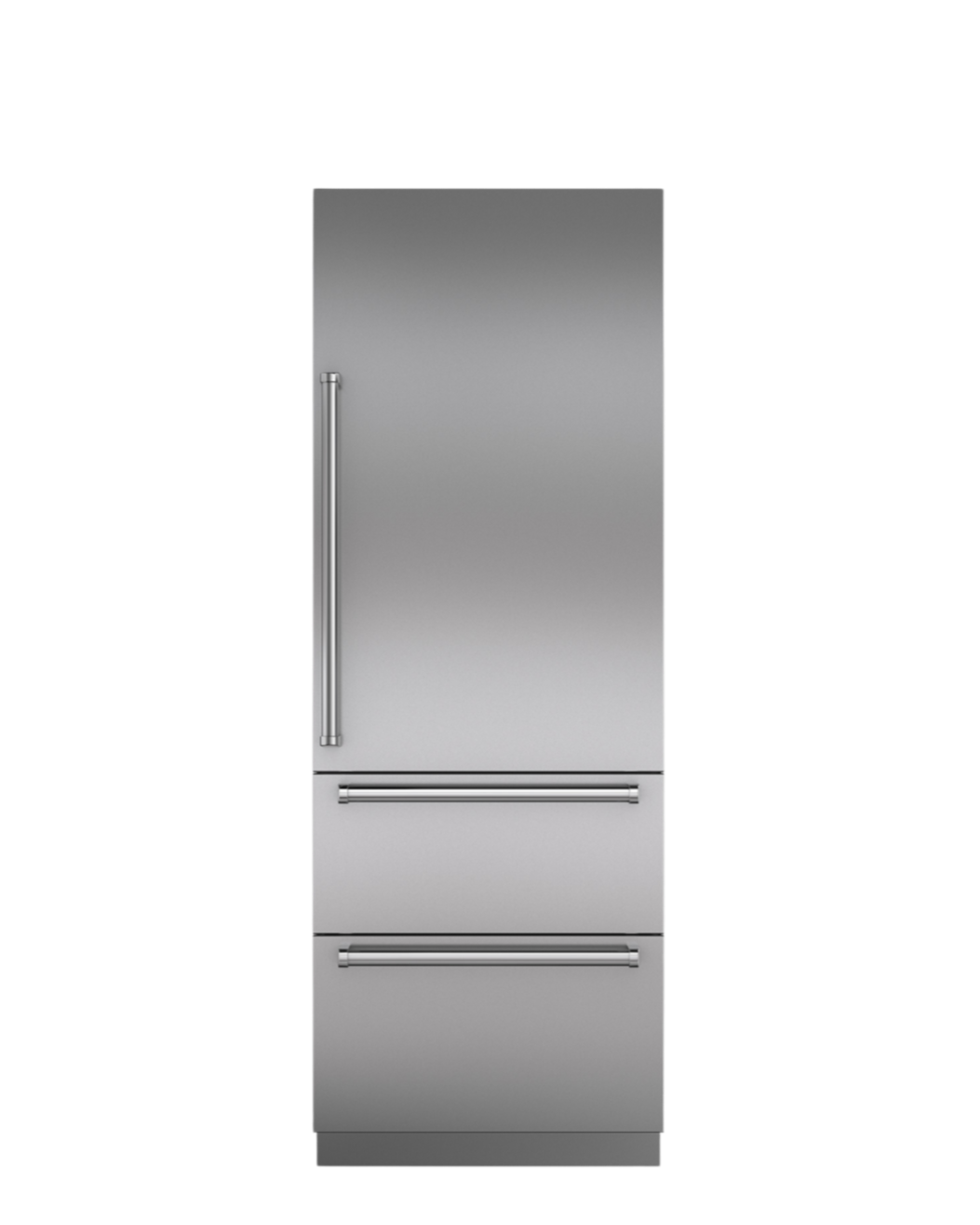 76cm tall fridge freezer with internal dispenser and tubular handle