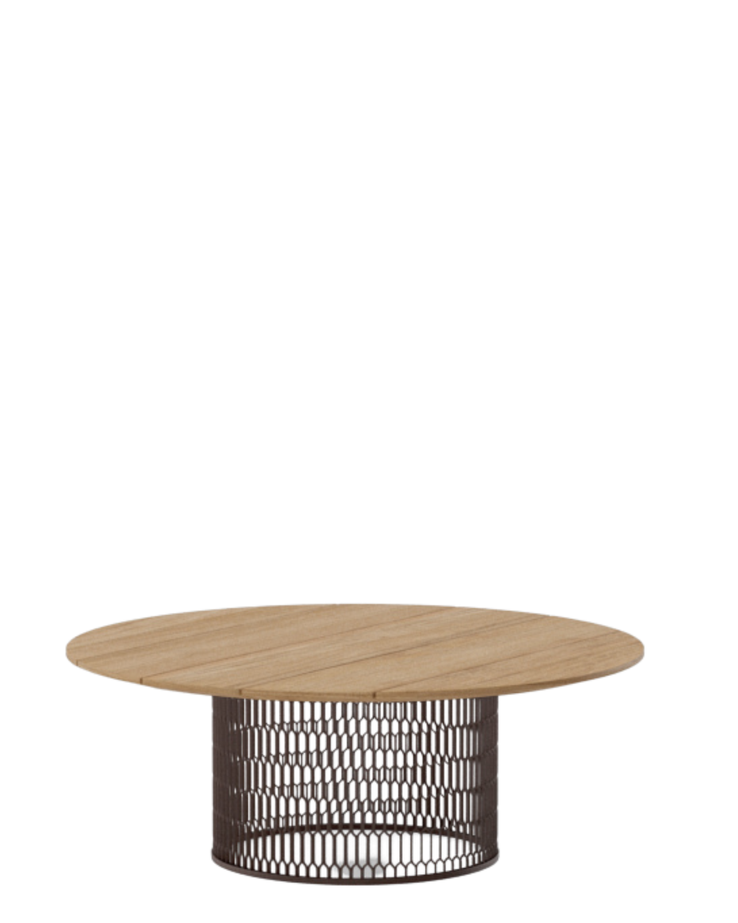 Mesh Coffee Table Ø90 | Teak Top