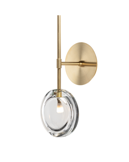 Aplique de pared Lens | Herraje oro cepillado