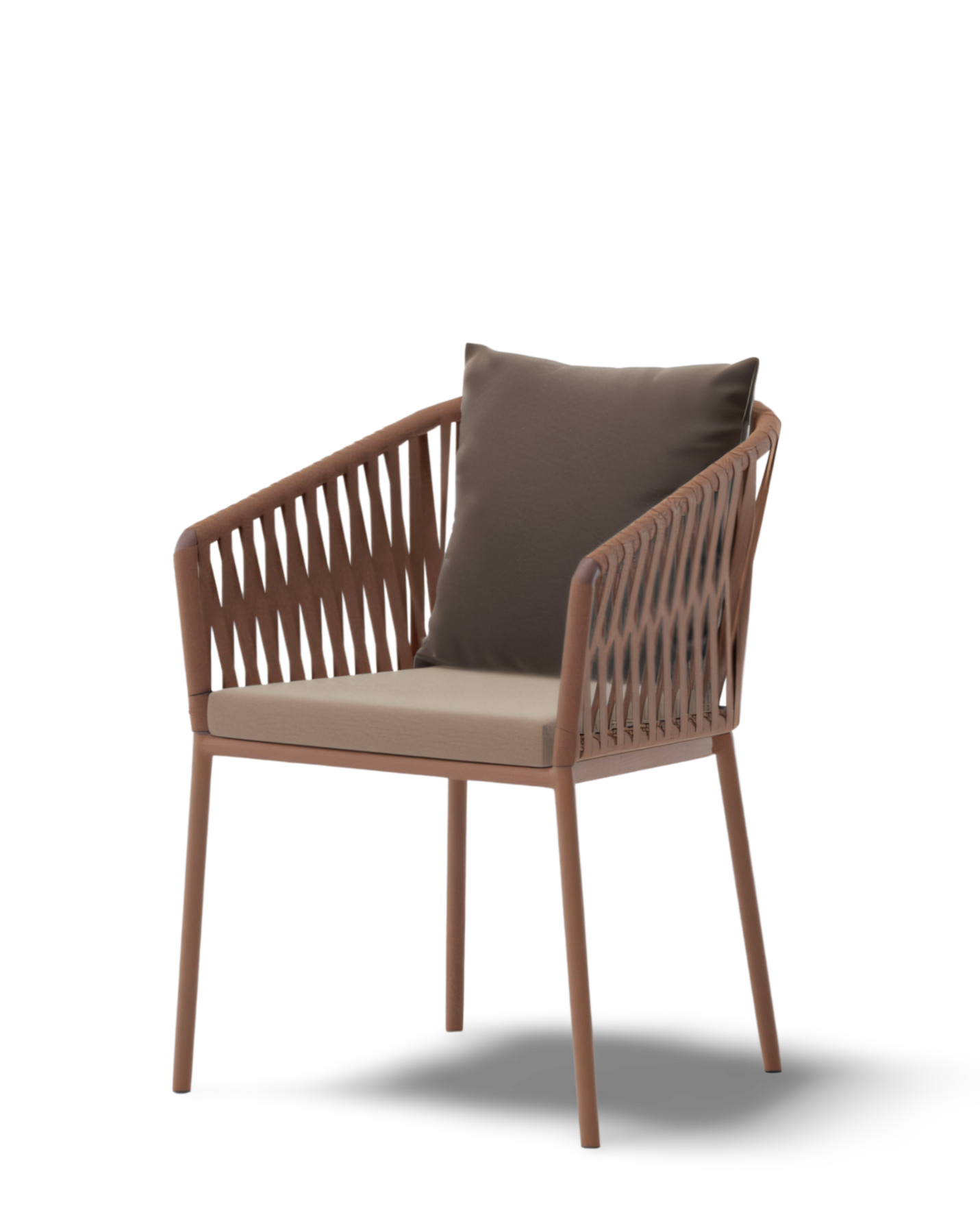 Bitta Bela Rope Dining Chair with Armrests | 10C Aluminum Base | Z10 Rope