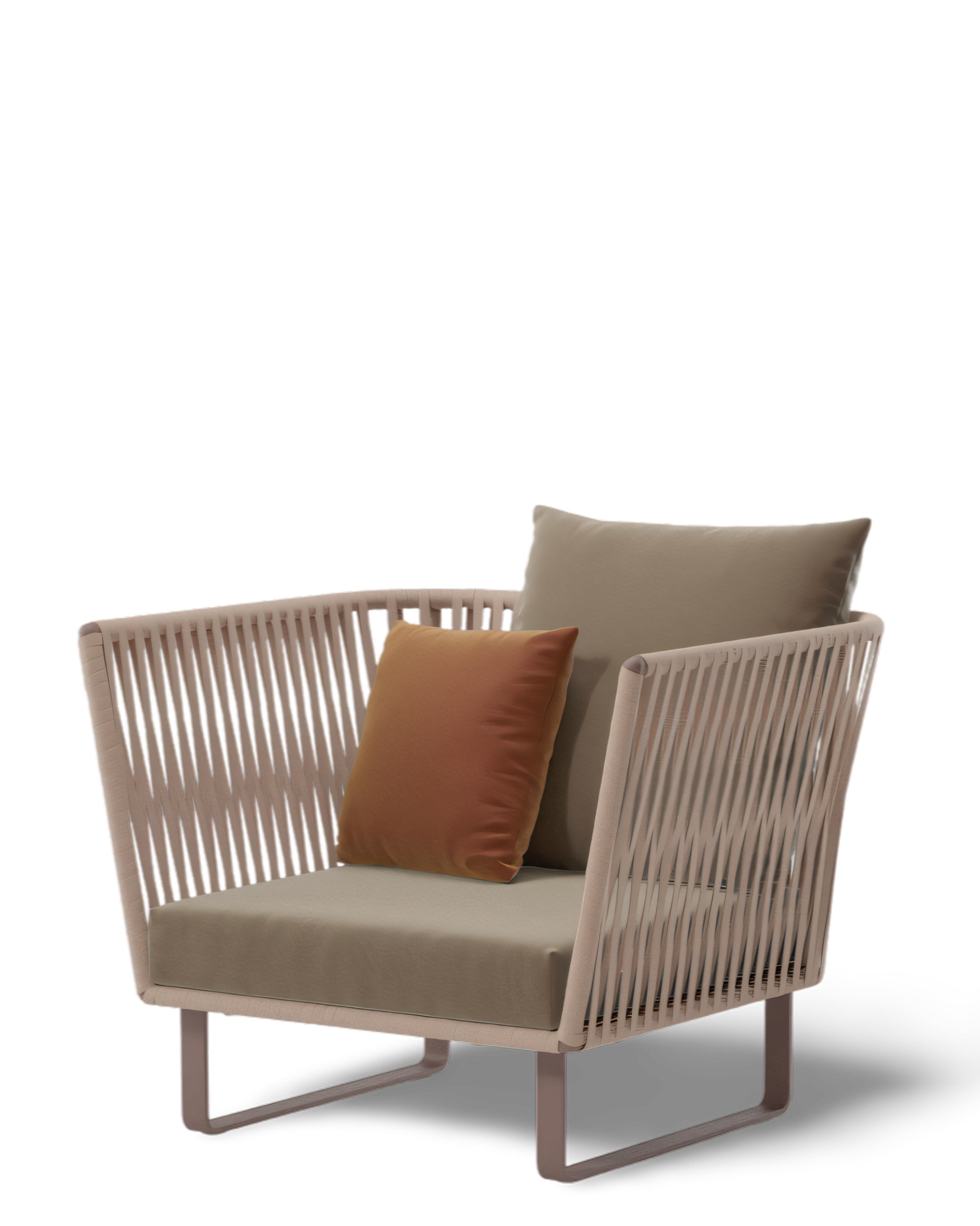 Sillón club Bitta Bela Rope | Pie de aluminio 08C | Cuerda Z07