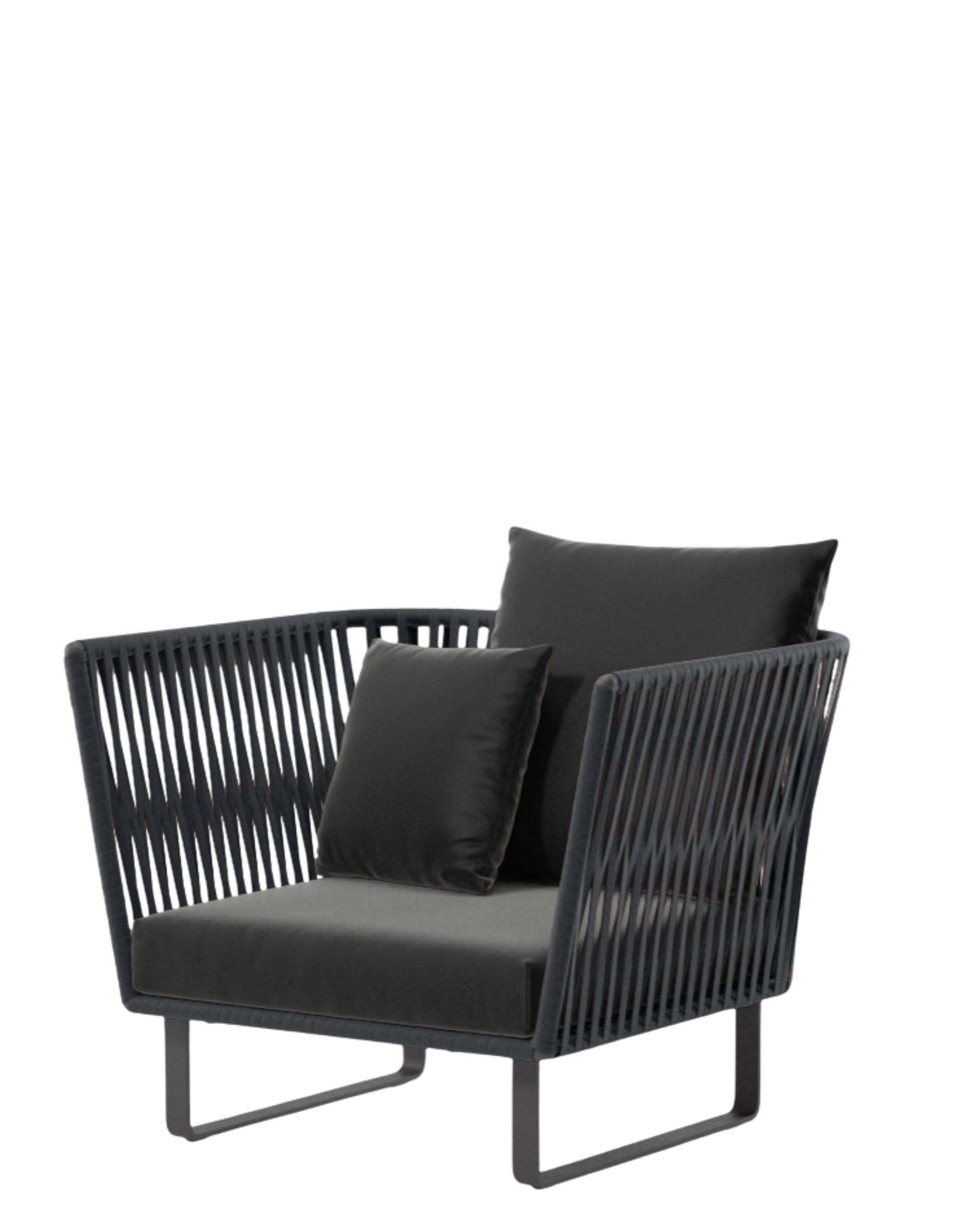 Sillón club Bitta Bela Rope | Pie de aluminio 01C | Cuerda Z01