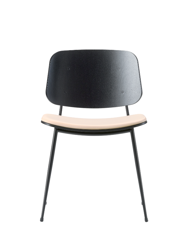 Søborg dining chair, metal base, with upholstered seat
