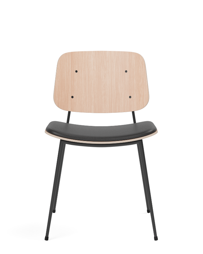 Søborg dining chair, metal base, with upholstered seat