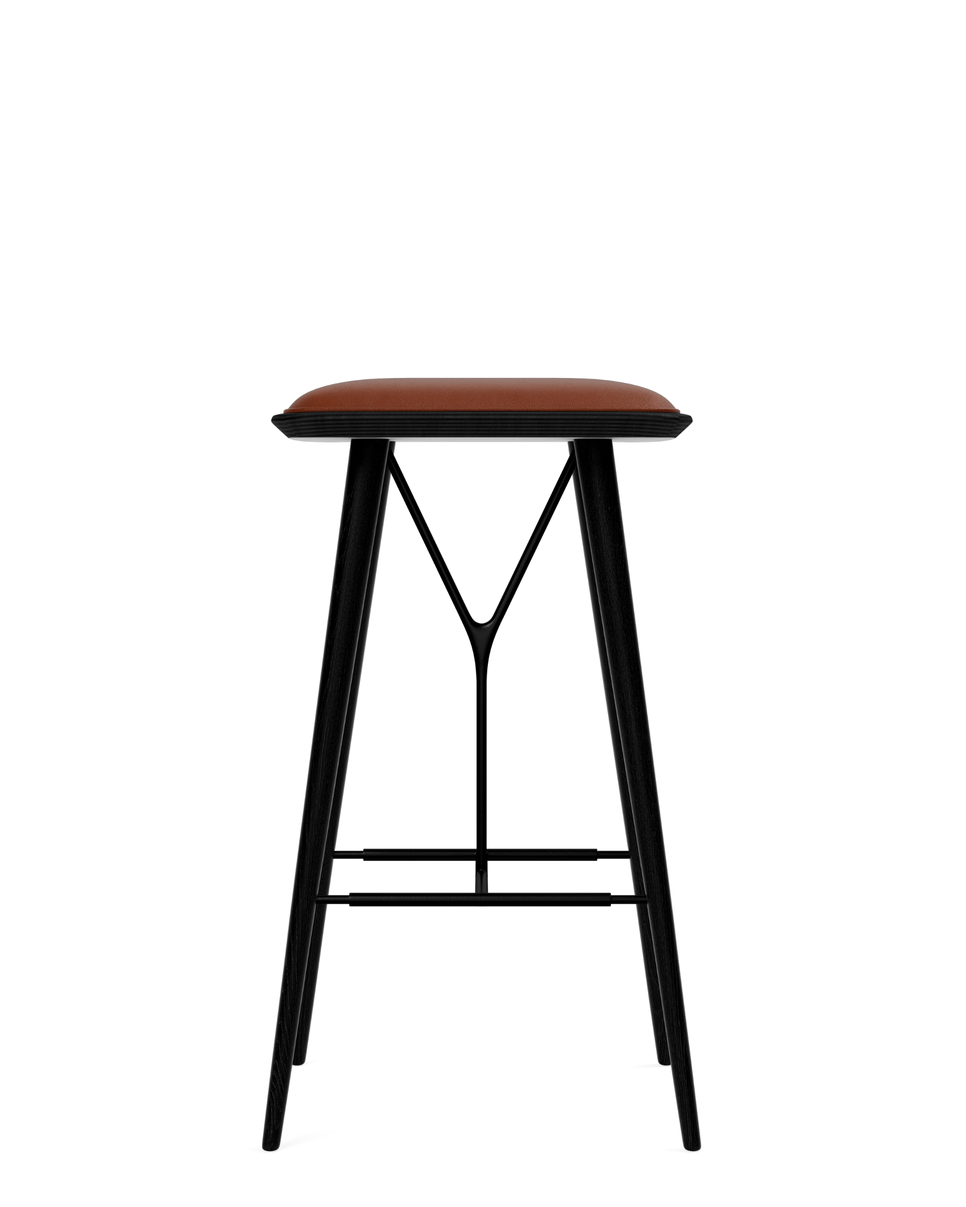 Spine stool with wooden base