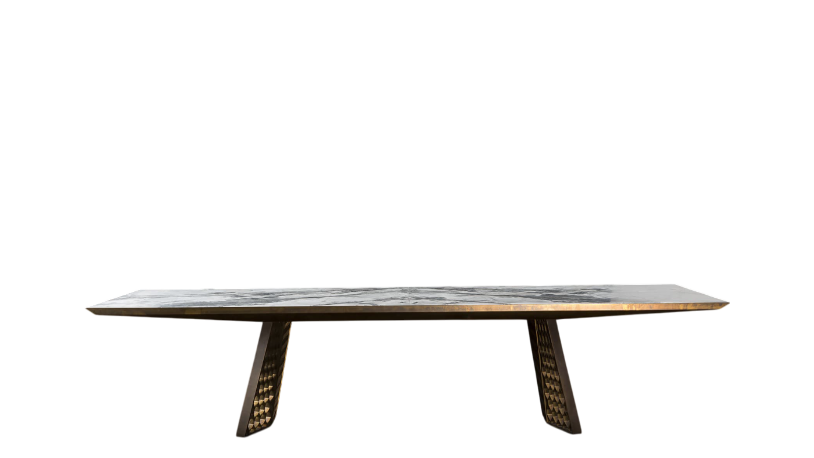 Stealth dining table with wooden surface