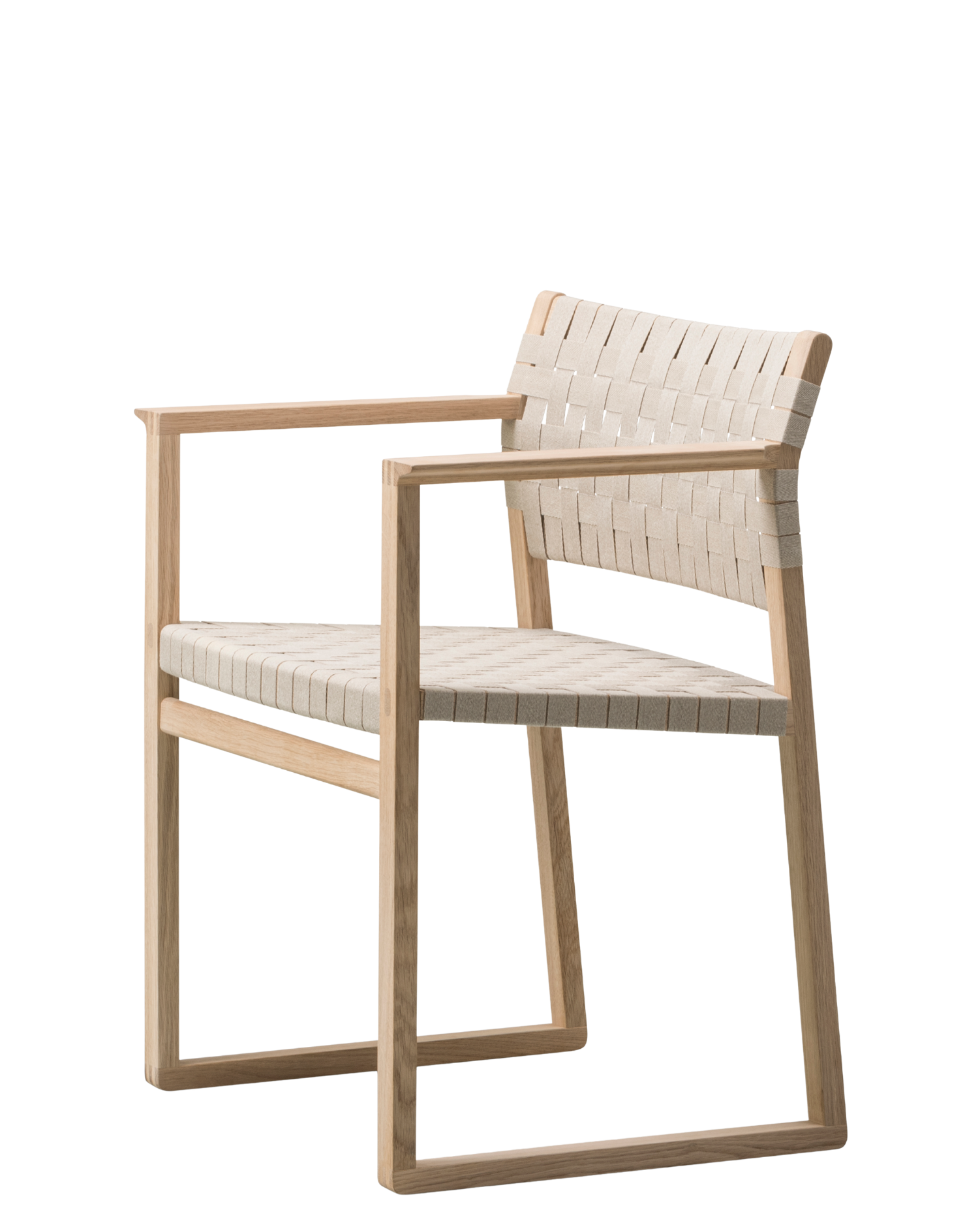Silla de comedor con reposabrazos BM62 Linen Webbing