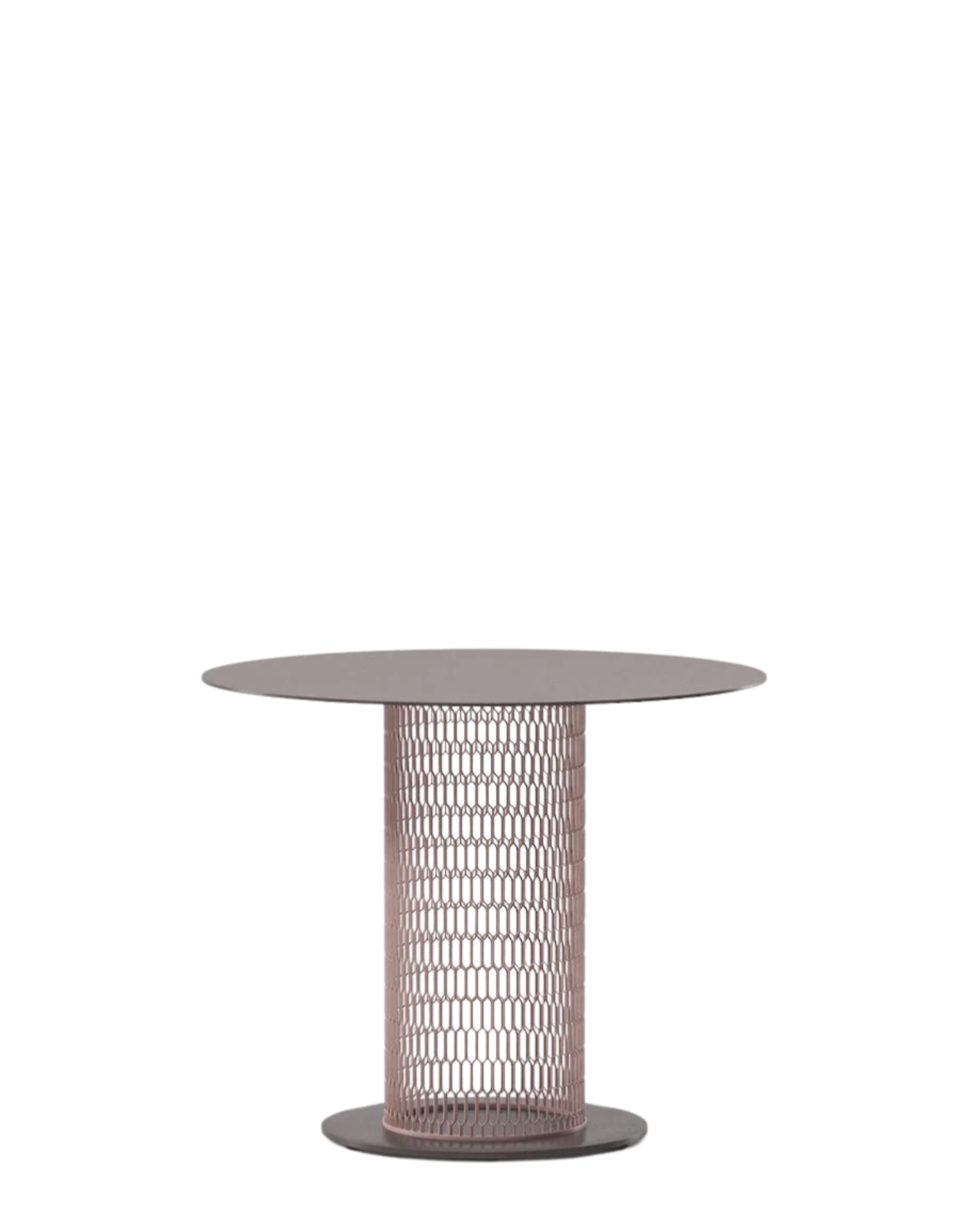 Mesa de comedor Mesh D90 | Base 31C | Superficie de teca contract Ø90