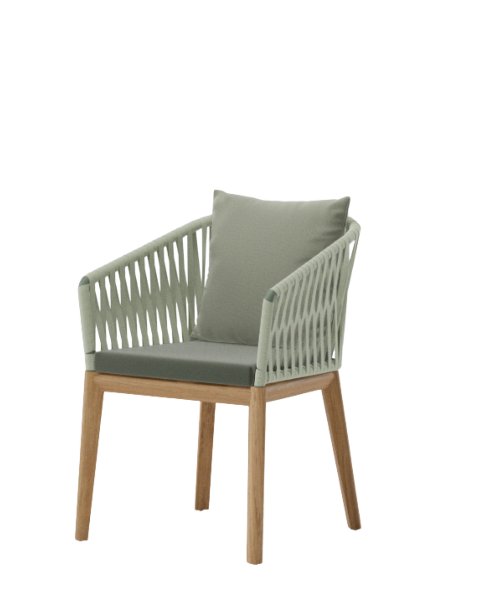 Silla de comedor con brazos Bitta Bela Rope | Pie de teca N00 | Cuerda Z21