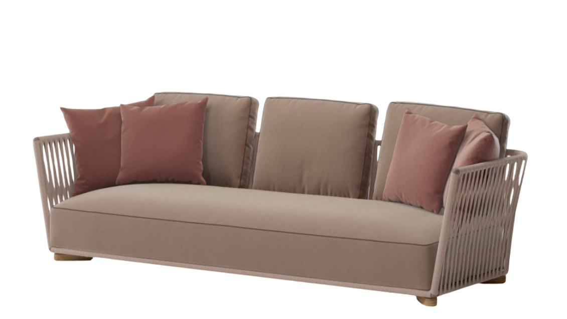 Sofá de 3 plazas Grand Bitta Living | Cuerda Z02 | Cojín de asiento 12L