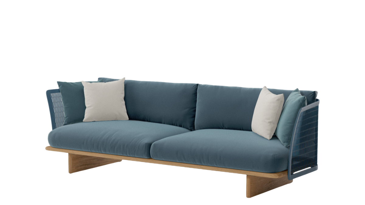 Sofá de 3 plazas Mesh | Estructura 24C | Pie de teca T01